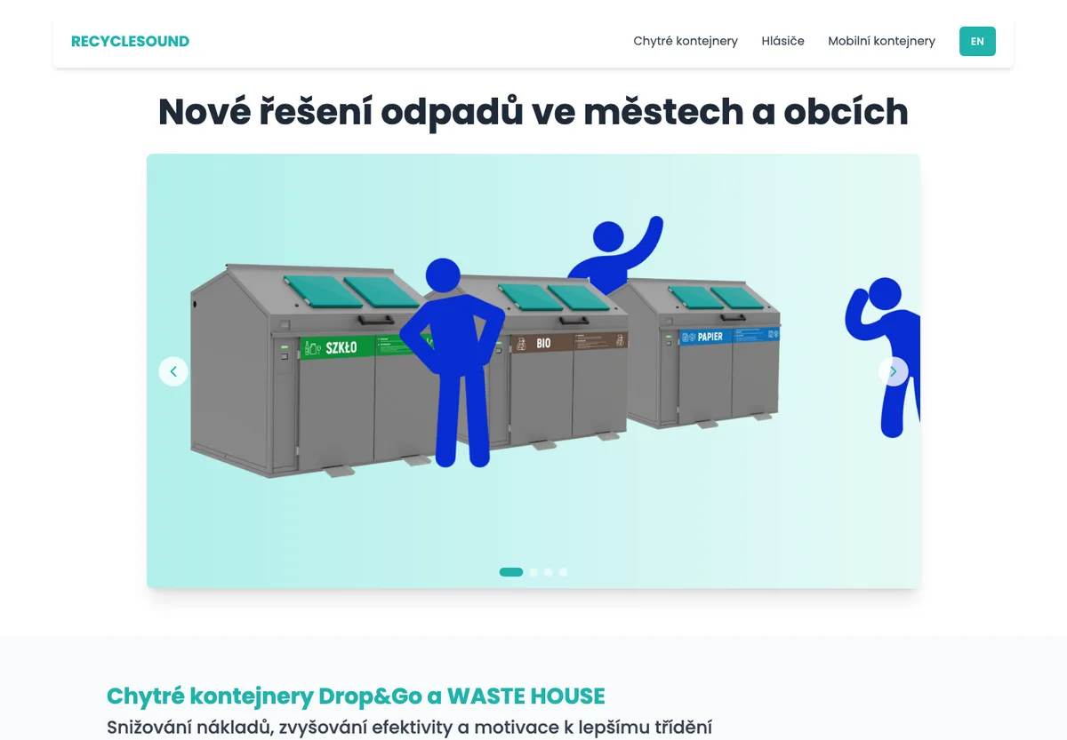 Skutečný náhled webu Recycle Sound